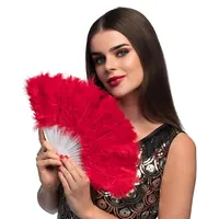 Boland - Fächer mit Federn, 23 cm, ideal für 20er Jahre Kostüme oder eine Charleston Mottoparty, Accessoire für Karneval