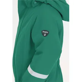 ZigZag Schneeoverall "Vally", Mädchen, Gr. 98, EURO-Größen, dunkelgrün, silberfarben, 100% Polyester, lang, ohne Ausschnitt, Overalls, mit wasser- und winddichter TPU-Membran