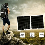 Solarpanel Solarmodul Kit 50W 18V Akku Zusammenklappbar zum Wohnmobil/Auto