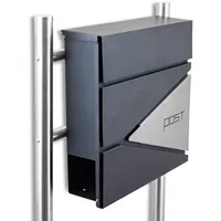 BITUXX Design Standbriefkasten 16767 Graphit inkl. Zeitungsfach