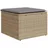vidaXL Gartenhocker mit Kissen Beige 55x55x37 cm Poly Rattan