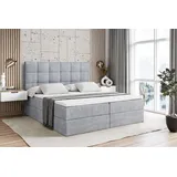 altdecor Boxbett, mit H3-Matratze und Lattenrost - APO - 160x200 Hellgrau