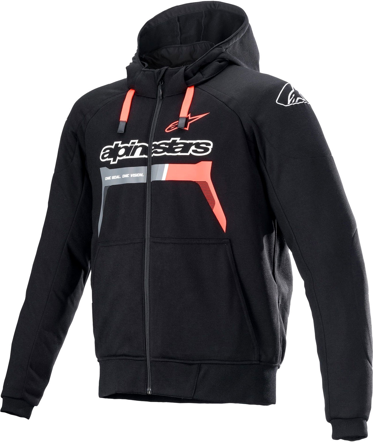 Chrome Ignition Hoodie - Noir/Rouge Néon/Gris - L