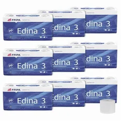 FRIPA Toilettenpapier Edina 3-lagig, 72 Rollen (9 Pack à 8 Rollen) weiß