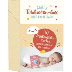 Babys Fotokarten-Box fürs erste Jahr
