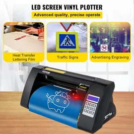 Vevor Vinyl Schneideplotter 375 mm, Folienschneider Max. Schnittbreite 285 mm, Plottermaschine Signmaster-Software, Plotter Windowskompatibel, Folienplotter Halbautomatisch Schnittpräzision ±0,001 mm
