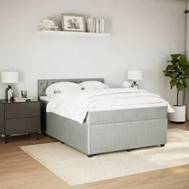 vidaXL Boxspringbett 140 x 200 cm Hellgrau