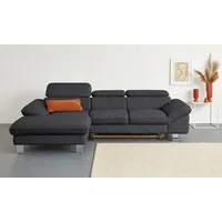 Cotta Ecksofa »Driver L-Form« mit Kopfteilverstellung, wahlweise mit Bettfunktion & Bettkasten, grau