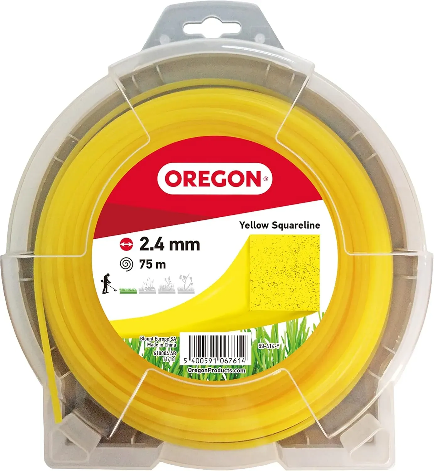 Quadratischer Nylon Mähfaden / Trimmerfaden für einen aggressiven Schnitt - 4,0mm / 95m