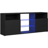 vidaXL TV-Schrank mit LED-Leuchten Schwarz 120x30x50 cm