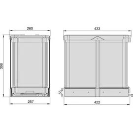 Emuca Recycle Inox 24 l Weiß