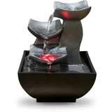 Zen'Light - Zimmerbrunnen Boro Wasserfall Zen relaxend mit farbigem LED-Licht- Dekoration Wohnzimmer, Schlafzimmer, Büro - Meditation und Entspannung - Tischbrunnen Geschlossener Kreislauf - H 18cm