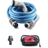 Fitt IKON PLUS 15 m - Gartenschlauch, ausziehbar, kompakt, leicht und sofort einsatzbereit, mit Multifunktions-Pistole, Tippen-Adapterbuchse und
