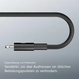 Beats USB-C zu Lightning gewebtes Kabel 1.5 m Bolt Black