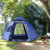 Campingzelt Kuppelzelt Automatik Outdoor Pop Up Zelt Camping 2-3 Personen Blau