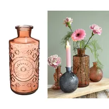 NaDeco Glasvase 'Berlin', Höhe 21cm, Durchmesser 9cm, 1 Liter, viele Farben zur Auswahl | Glas -Vase | Deko-Flaschen | Glas-Flaschen | Kleine Deko-Vasen | Kleine Flaschen, Farbe:Mahagoni