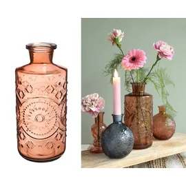 NaDeco Glasvase 'Berlin', Höhe 21cm, Durchmesser 9cm, 1 Liter, viele Farben zur Auswahl | Glas -Vase | Deko-Flaschen | Glas-Flaschen | Kleine Deko-Vasen | Kleine Flaschen, Farbe:Mahagoni