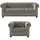 S-Style Chesterfield Polestergarnitur 3+1 Cleo Blink ¦ grau ¦ Maße (cm): B: 203 H: 72