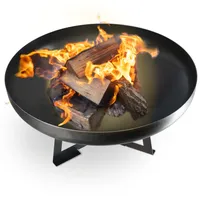 KADAX Gartenfeuerstelle, Feuerwanne, Grillstelle, Feuerschalen, Gartenfeuer, Terrassenofen aus Stahl, Gartenkamin mit DREI Beinen, Feuerkorb, Fire Pot, Feuerstelle (60cm, Rund)