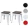 Mendler 2er-Set Hocker HWC-A73 inkl. Holz-Sitzfläche, Metallhocker Sitzhocker, Metall Industriedesign stapelbar ~ weiß