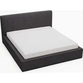 GRAINGOLD Polsterbett mit Bettkasten, 180x200, Dunkelgrau Samt, Monaco