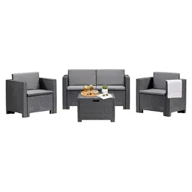 Dmora Kuiper Loungeset 7-tlg. Anthrazit