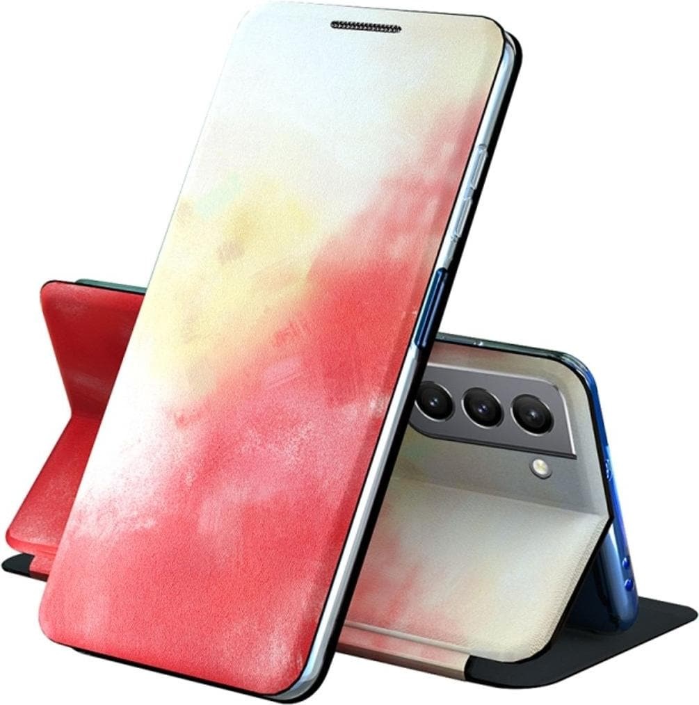 König Design Hülle Handy Schutz für Samsung Galaxy S21 Case Flip Cover Tasche Etuis Bumper (Galaxy S21), Smartphone Hülle, Rot