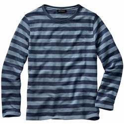 Mey & Edlich Herren Langarmshirts Regular Fit Blau gestreift - 46