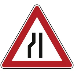 Verkehrszeichen Einseitig verengte Fahrbahn, links