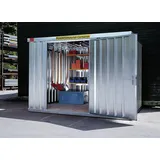 SÄBU FLADAFI® Materialcontainer MC 1400 TS Verzinkt, zerlegt mit Holzfußboden
