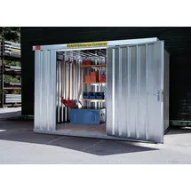 SÄBU FLADAFI® Materialcontainer MC 1400 TS Verzinkt, zerlegt mit Holzfußboden
