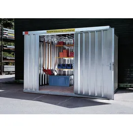 SÄBU FLADAFI® Materialcontainer MC 1400 TS Verzinkt, zerlegt mit Holzfußboden
