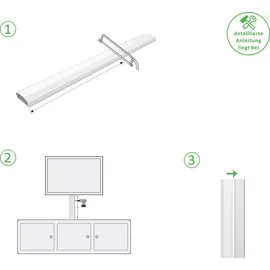 conecto Kabelkanal aus Kunststoff zum Kleben oder Schrauben inkl. 3M Klebeband, 50 cm, weiß