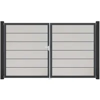 GroJa Tor 2-flg. Basicline Premium Weiß Rahmen DB703 306 cm x 180 cm DIN Links