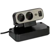 Brennenstuhl Tischsteckdose 2 m Schwarz/Silber 10 St.