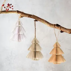 Rebecca Mobili 12 Anhängern für Weihnachtsbaum aus Papier, 3 verschiedene Farben