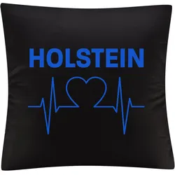 multifanshop Kissenbezug - Holstein - Herzschlag - Druck blau - Kissen