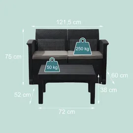 Relaxdays Set 4-tlg. Schwarz/Grau