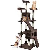 Juskys Kratzbaum Amy Braun - Katzenbaum mit Höhlen, Liegeflächen, Leitern & Sisal-Stämmen