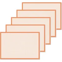 SIGEL HO270 Papier-Schreibtischunterlage zum Abreißen, Millimeterpapier-Block, 5 Stück, ca. DIN A2 - extra groß, orange, 30 Blatt, Schreibunterlage, aus nachhaltigem Papier
