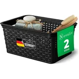 Novaliv Aufbewahrungskorb 5 L 2-tlg. Schwarz