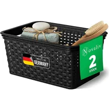 Novaliv Aufbewahrungskorb 5 L 2-tlg. Schwarz