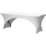 Perel Tischhusse Bogenform Weiß 220 x 50 cm