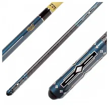 Winsport Cuetec Billardqueue Serie NewLine, Profi-Cue, Ahornholz mit High-Tech Fiberglasüberzug, Tournament Poolqueue, Leinengriffband, 2-TLG. 147 cm, 13 mm weiß, blau und rot (N-1 blau)