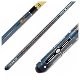 Winsport Cuetec Billardqueue Serie NewLine, Profi-Cue, Ahornholz mit High-Tech Fiberglasüberzug, Tournament Poolqueue, Leinengriffband, 2-TLG. 147 cm, 13 mm weiß, blau und rot (N-1 blau)