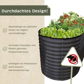 NATIV Hochbeet Metall oval 160 x 80 x 78 cm Anthrazit