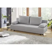 Schlafsofa JOCKENHÖFER GRUPPE "Luigi" Sofas Gr. B/T: 196cm x 83cm, grau (hellgrau) praktischer Bettfunktion, StauraumBettkasten, frei im Raum stellbar