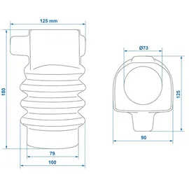 PRO PLUS ProPlus Faltenbalg für Auflaufeinrichtung 75/80mm für Williams KFG35