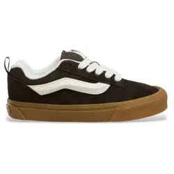 Vans Unisex. VN000CS0D4C1 Knu Skool dunkelbraune Lederturnschuhe (40), Wohnung, Schnürsenkel, Lässig