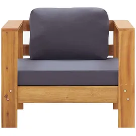vidaXL Gartensessel braun/dunkelgrau